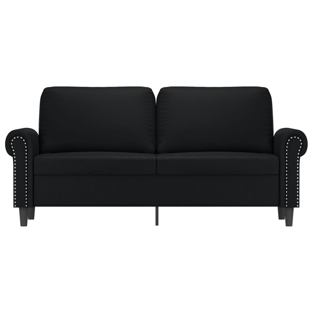 2-personers sofa sort 140 cm kunstlæder