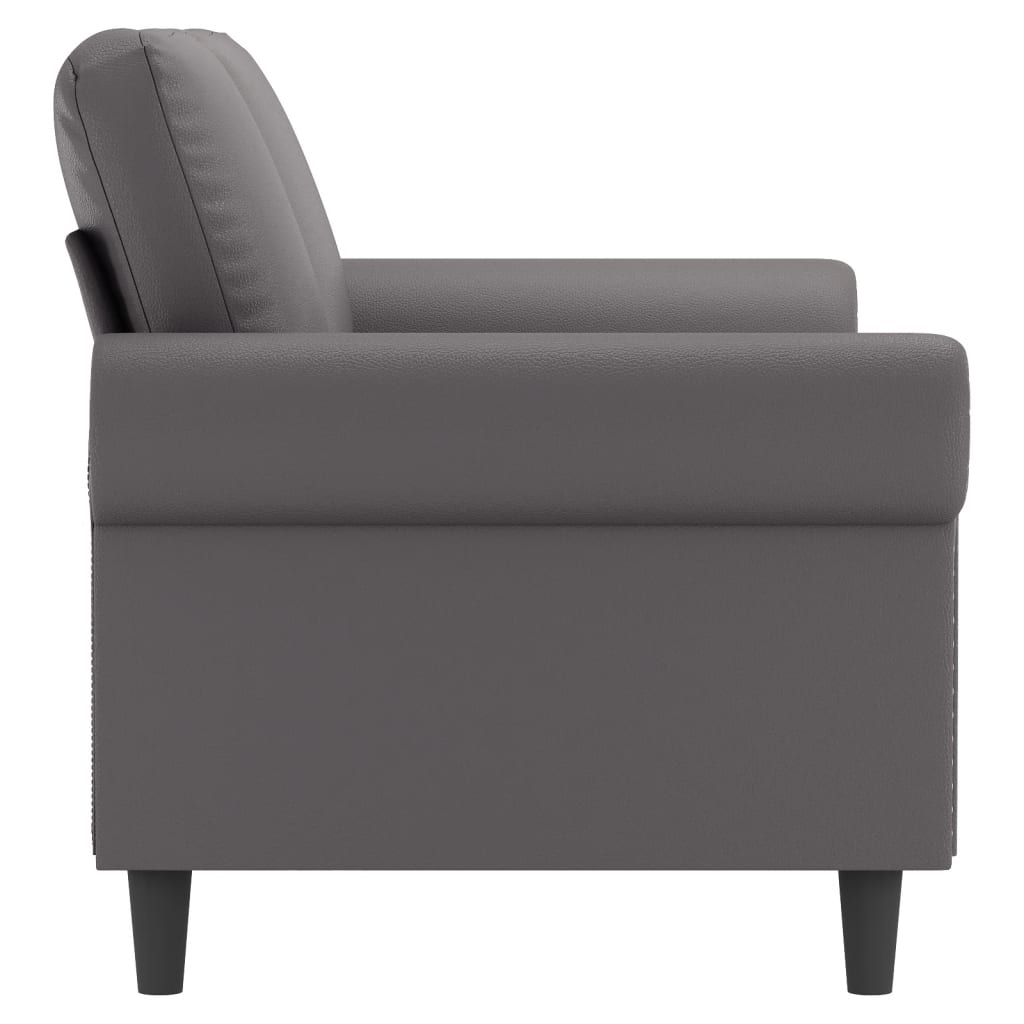 2-personers sofa grå 140 cm kunstlæder