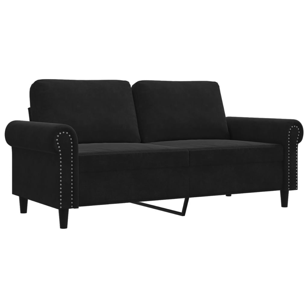 2-personers sofa sort 140 cm fløjl