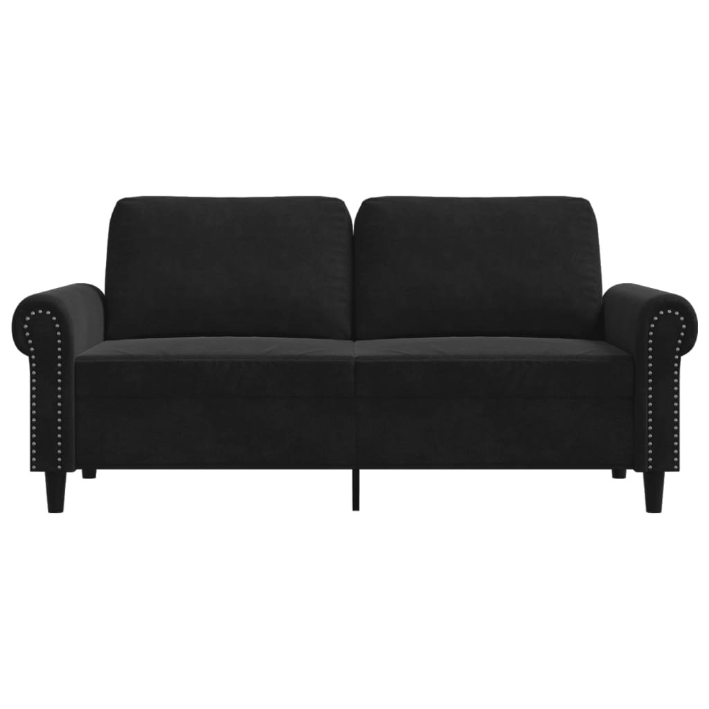 2-personers sofa sort 140 cm fløjl