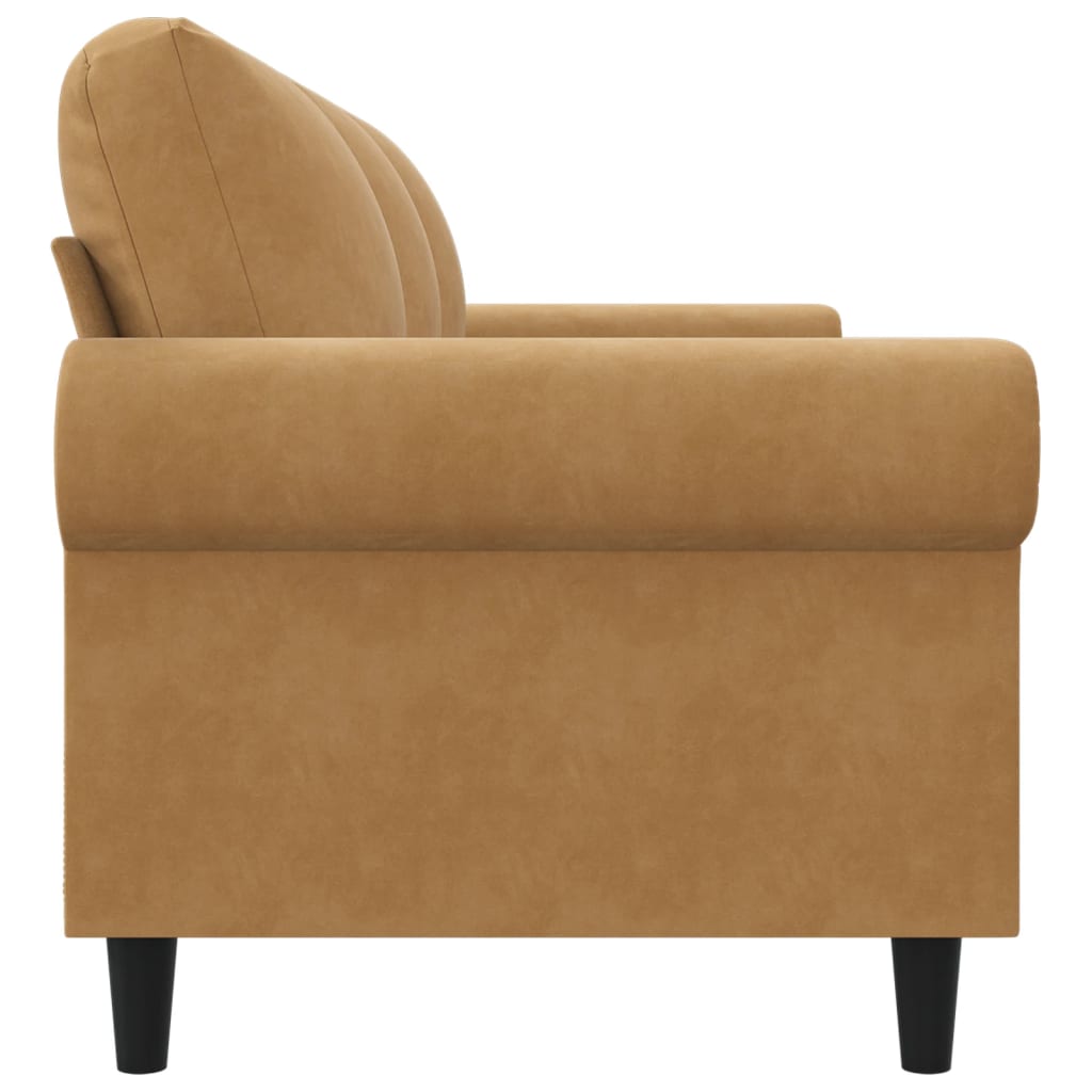 3-personers sofa brun 180 cm fløjl