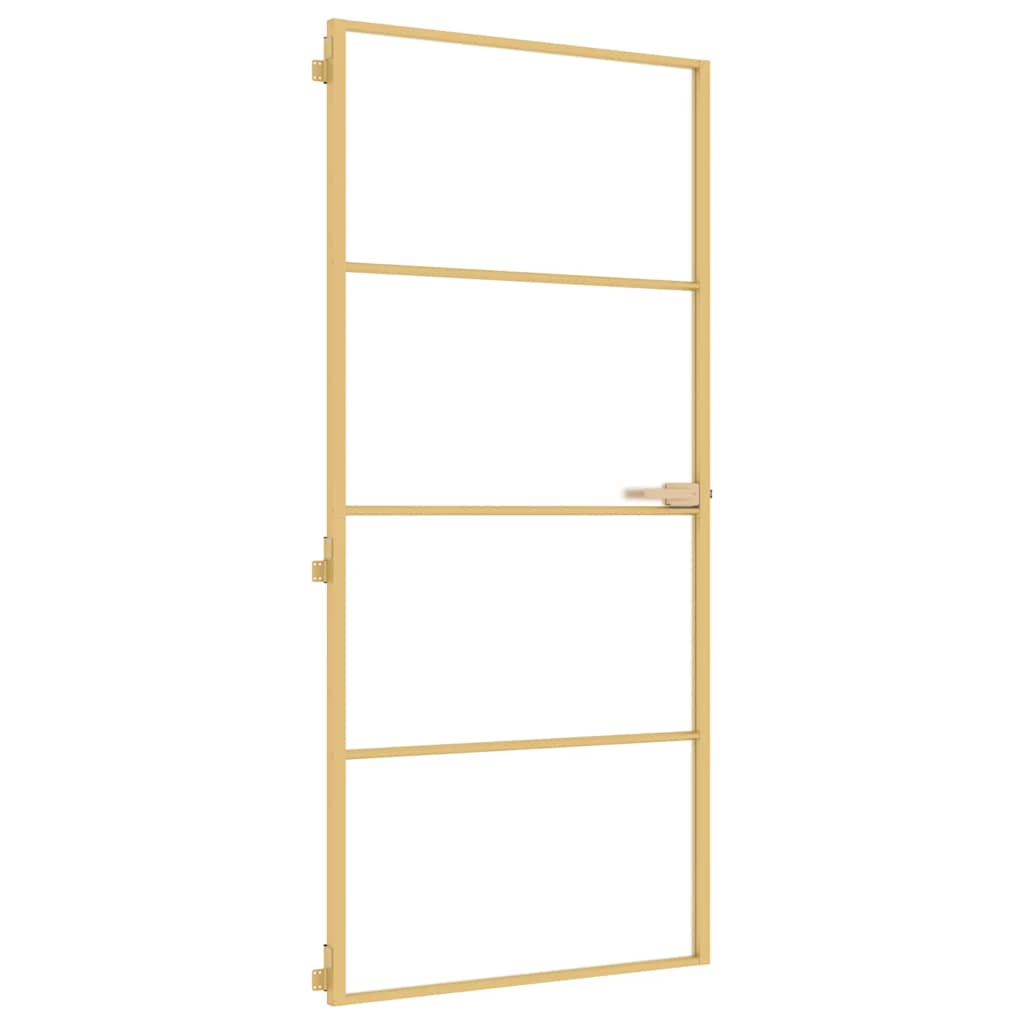 Indvendig dør Slim Gylden 93x201,5 cm hærdet glas og aluminium