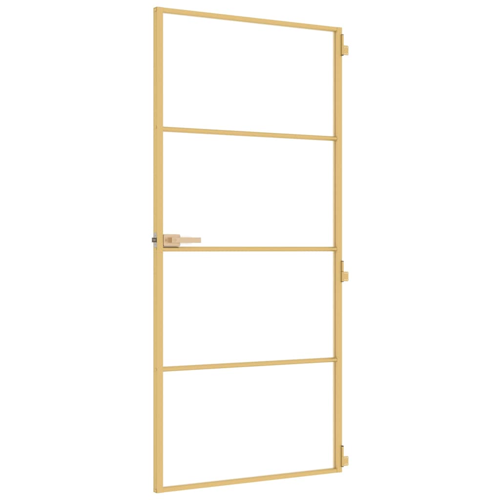 Indvendig dør Slim Gylden 93x201,5 cm hærdet glas og aluminium
