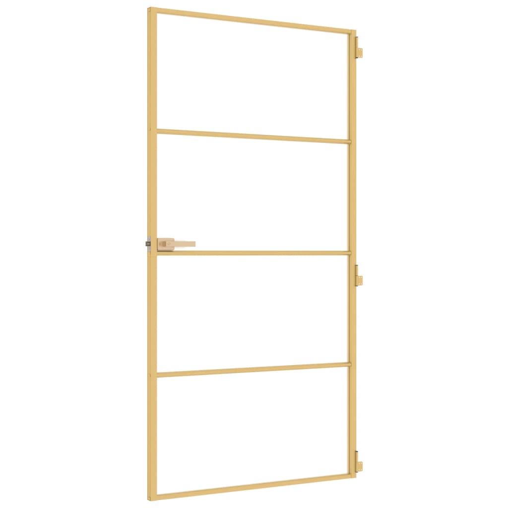 Indvendig dør Slim Golden 102,5x201,5 cm hærdet glas og aluminium