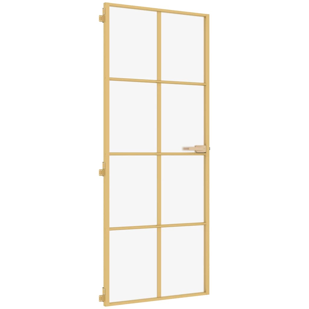 Indvendig dør Slim Gylden 93x201,5 cm hærdet glas og aluminium