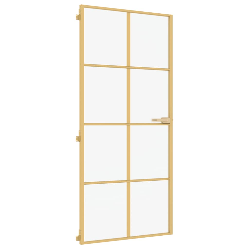 Indvendig dør Slim Gylden 93x201,5 cm hærdet glas og aluminium