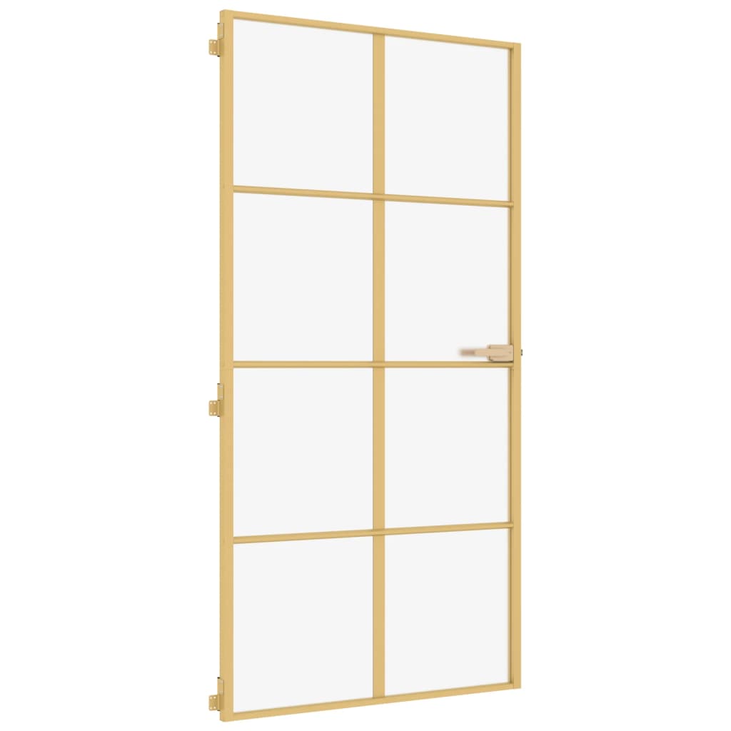 Indvendig dør Slim Golden 102,5x201,5 cm hærdet glas og aluminium