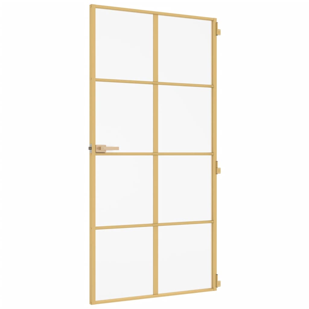 Indvendig dør Slim Golden 102,5x201,5 cm hærdet glas og aluminium