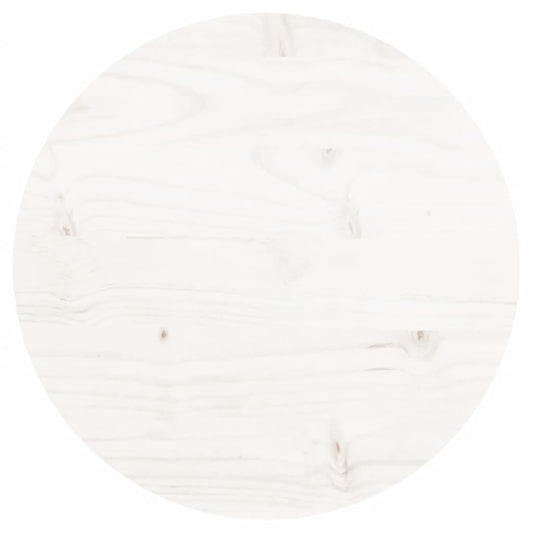 Tischplatte Rund Weiß Ø30x3 cm Massivholz Kiefer