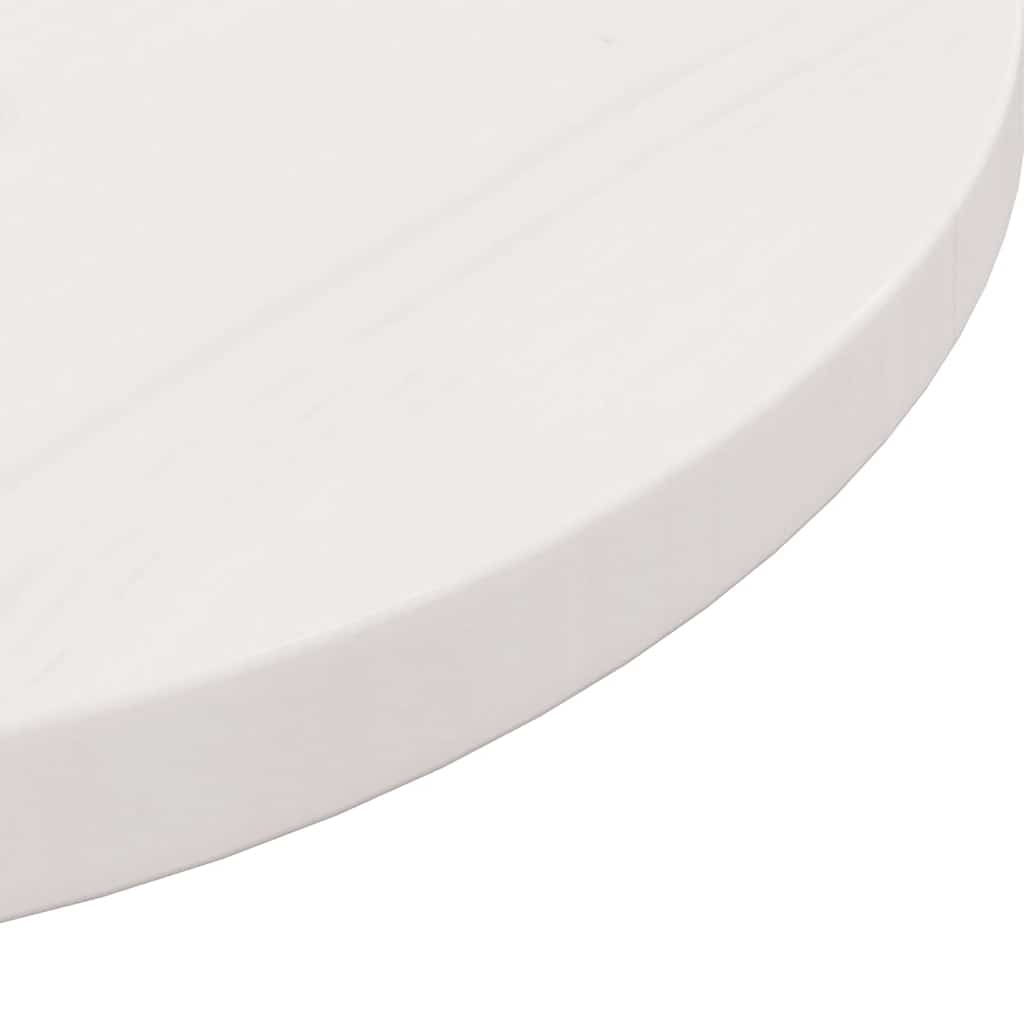 Bordplade rund hvid Ø30x3 cm massiv fyrretræ