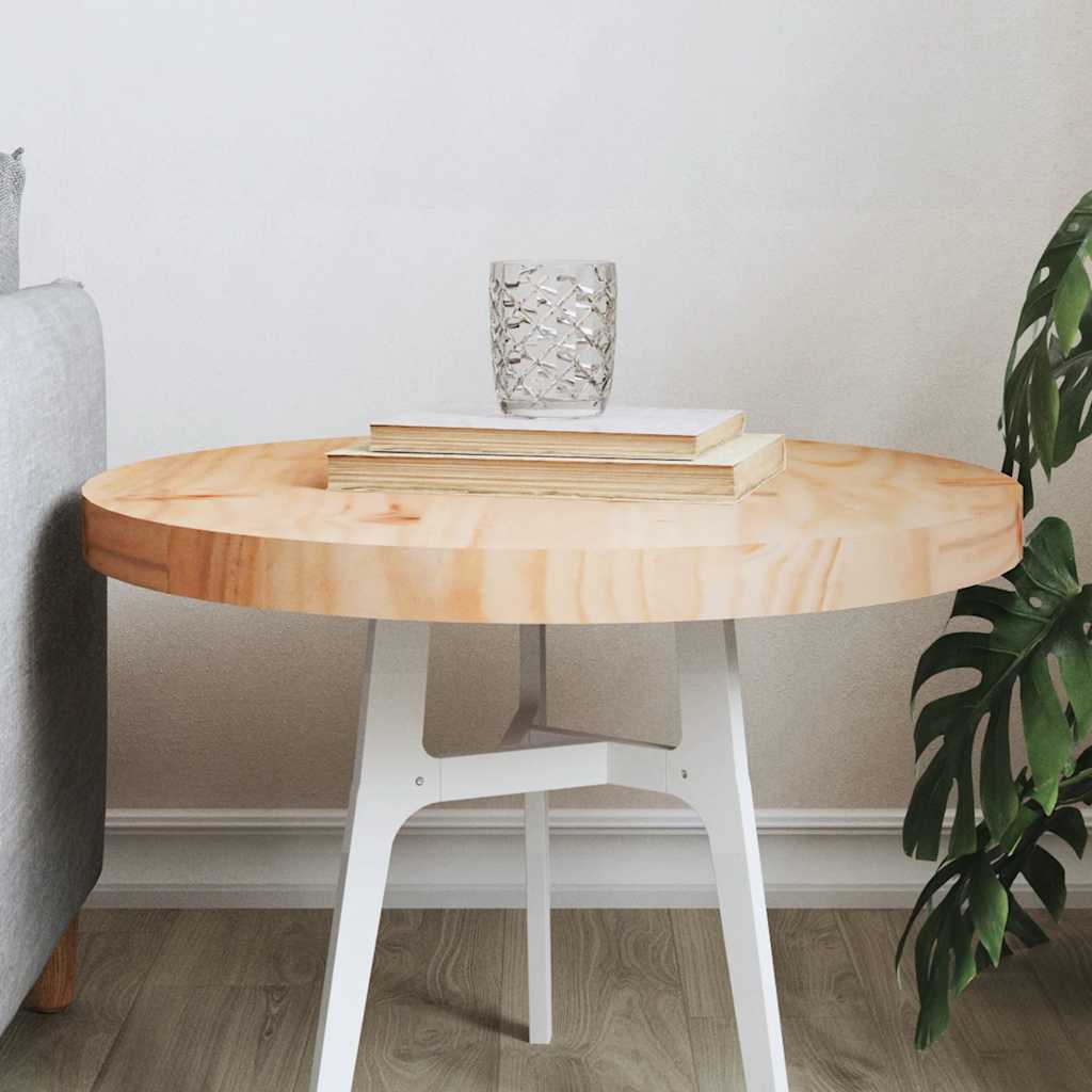 Bordplade rund Ø50x3 cm massiv fyrretræ