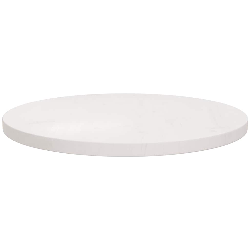 Bordplade rund hvid Ø50x3 cm massiv fyrretræ