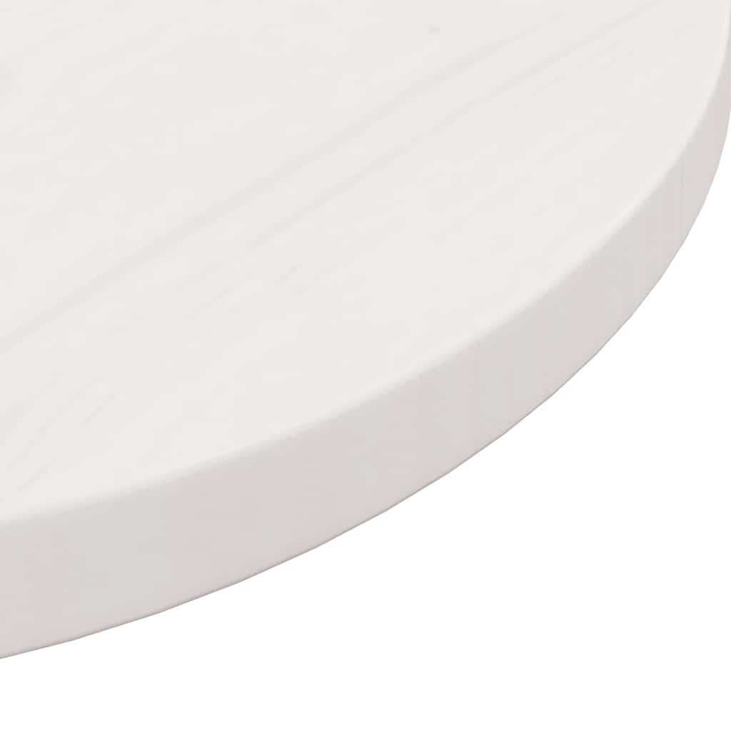 Bordplade rund hvid Ø50x3 cm massiv fyrretræ