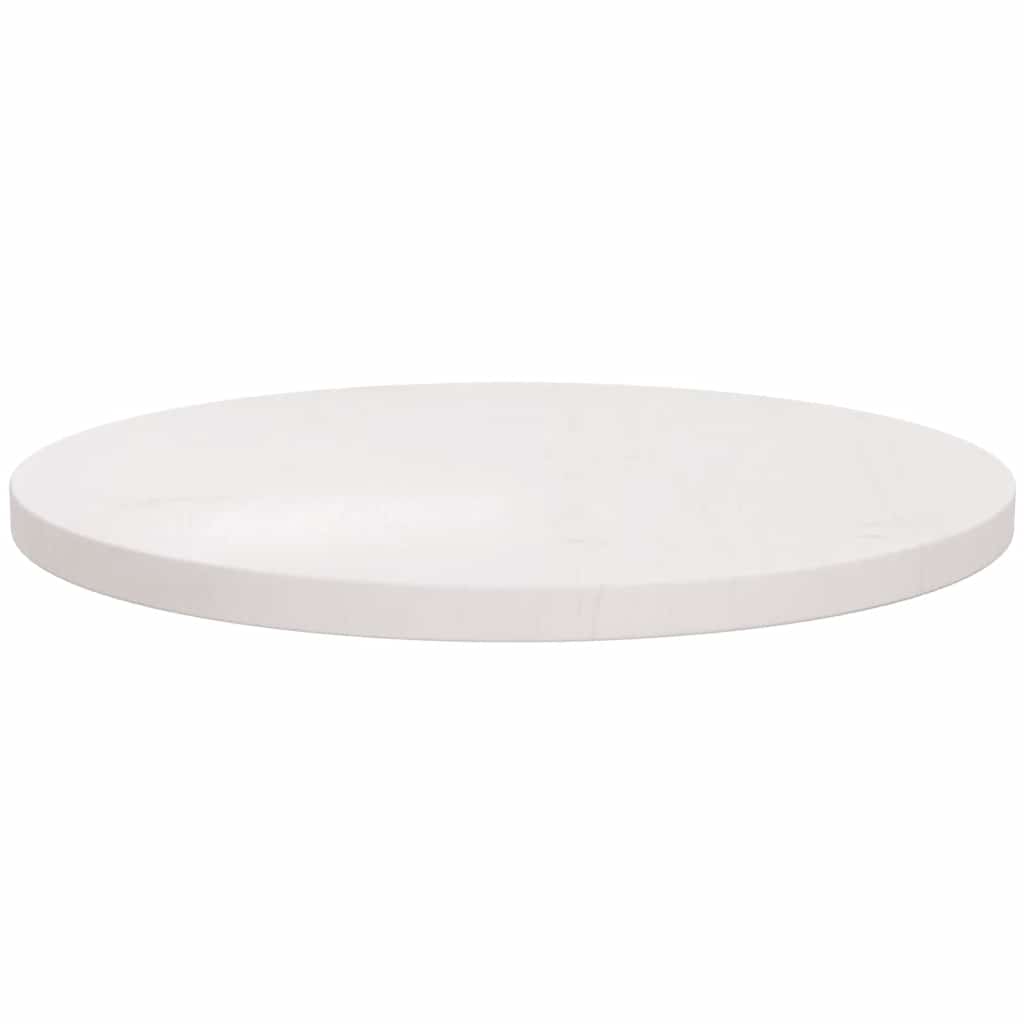 Bordplade rund hvid Ø60x3 cm massiv fyrretræ