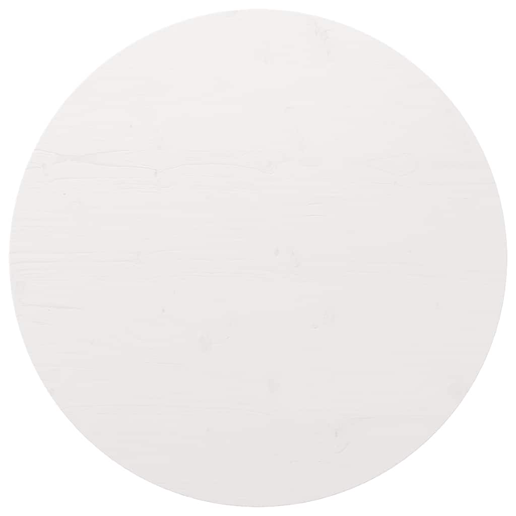 Bordplade rund hvid Ø80x3 cm massiv fyrretræ