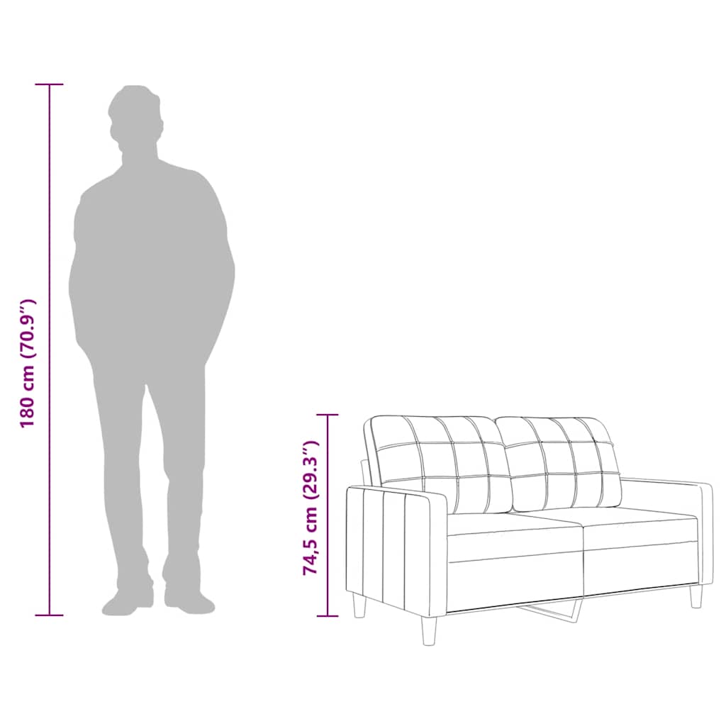 2-personers sofa vinrød 140 cm stof