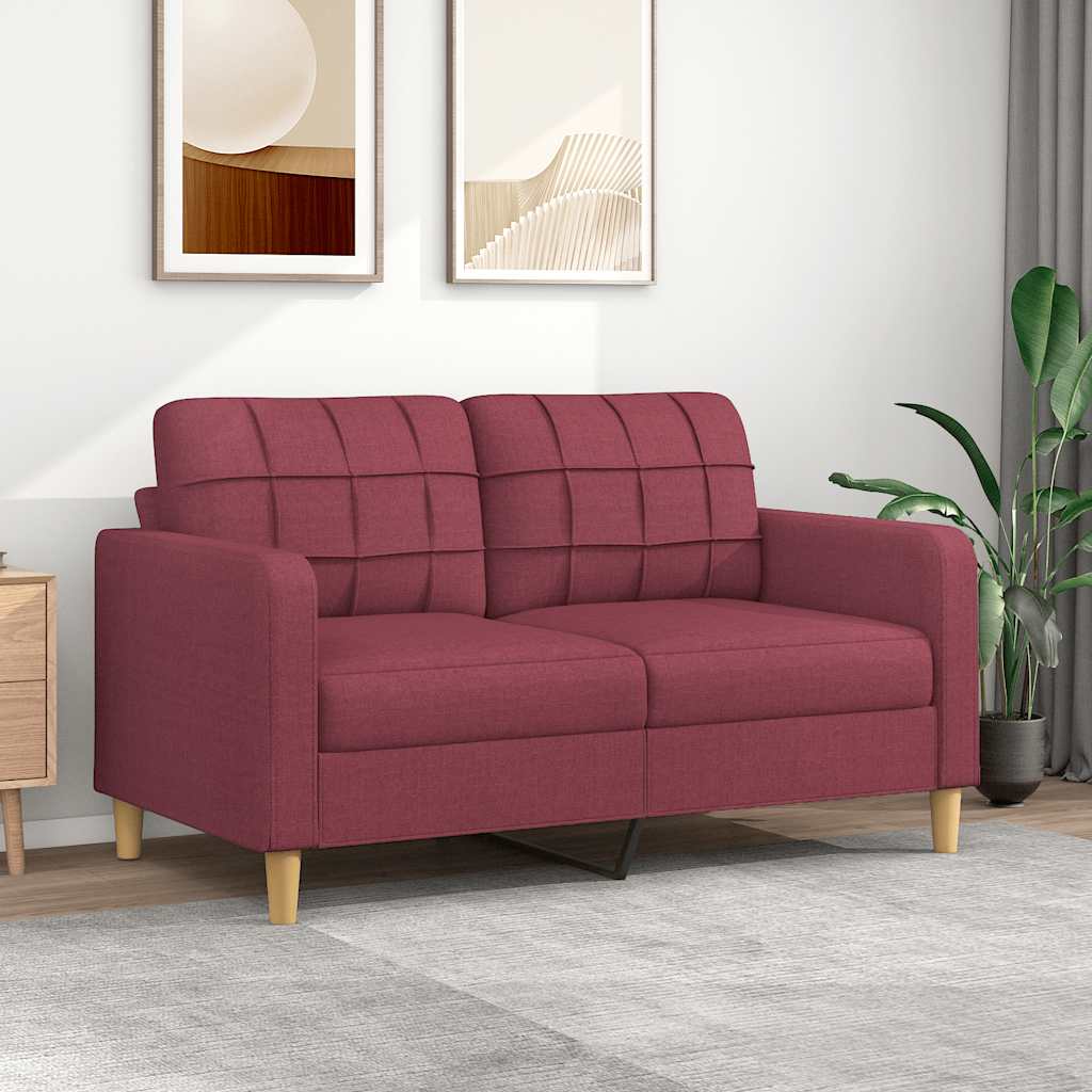 2-personers sofa vinrød 140 cm stof