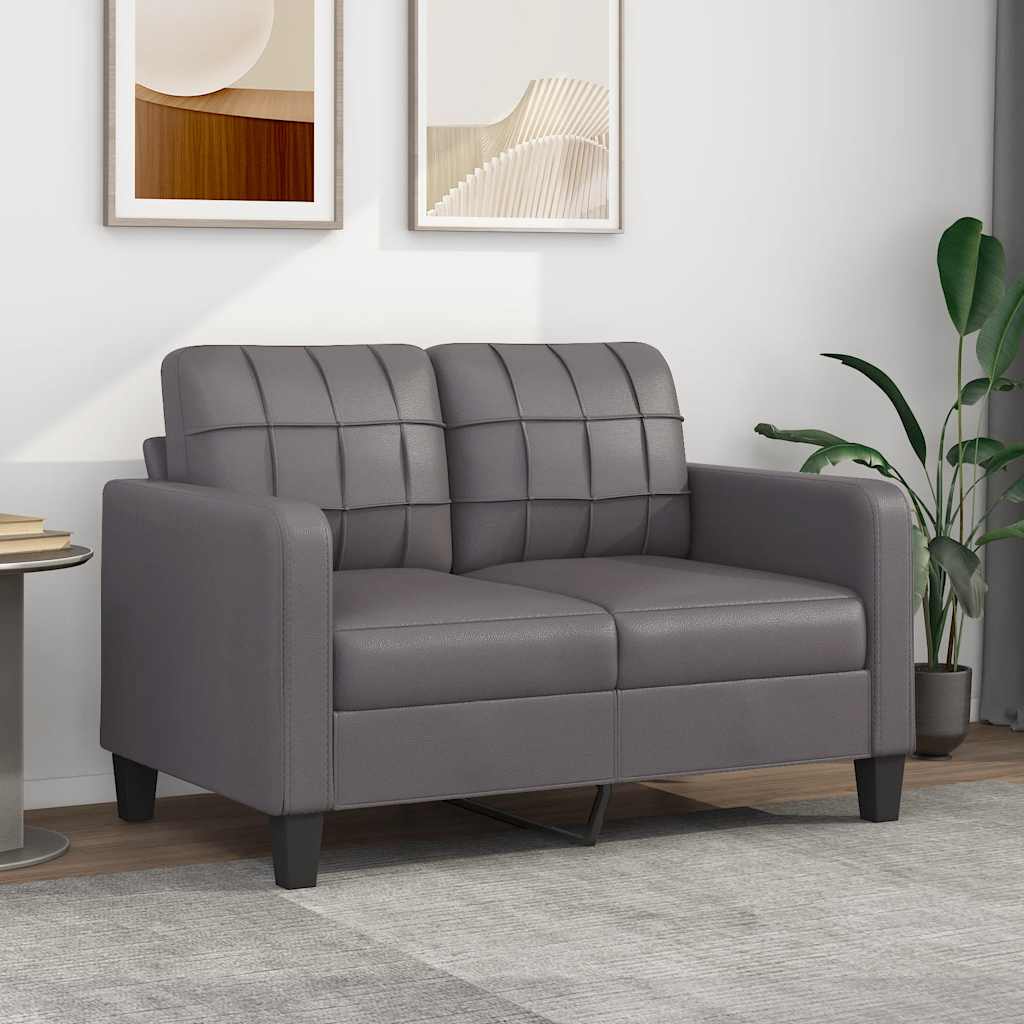 2-personers sofa grå 120 cm kunstlæder