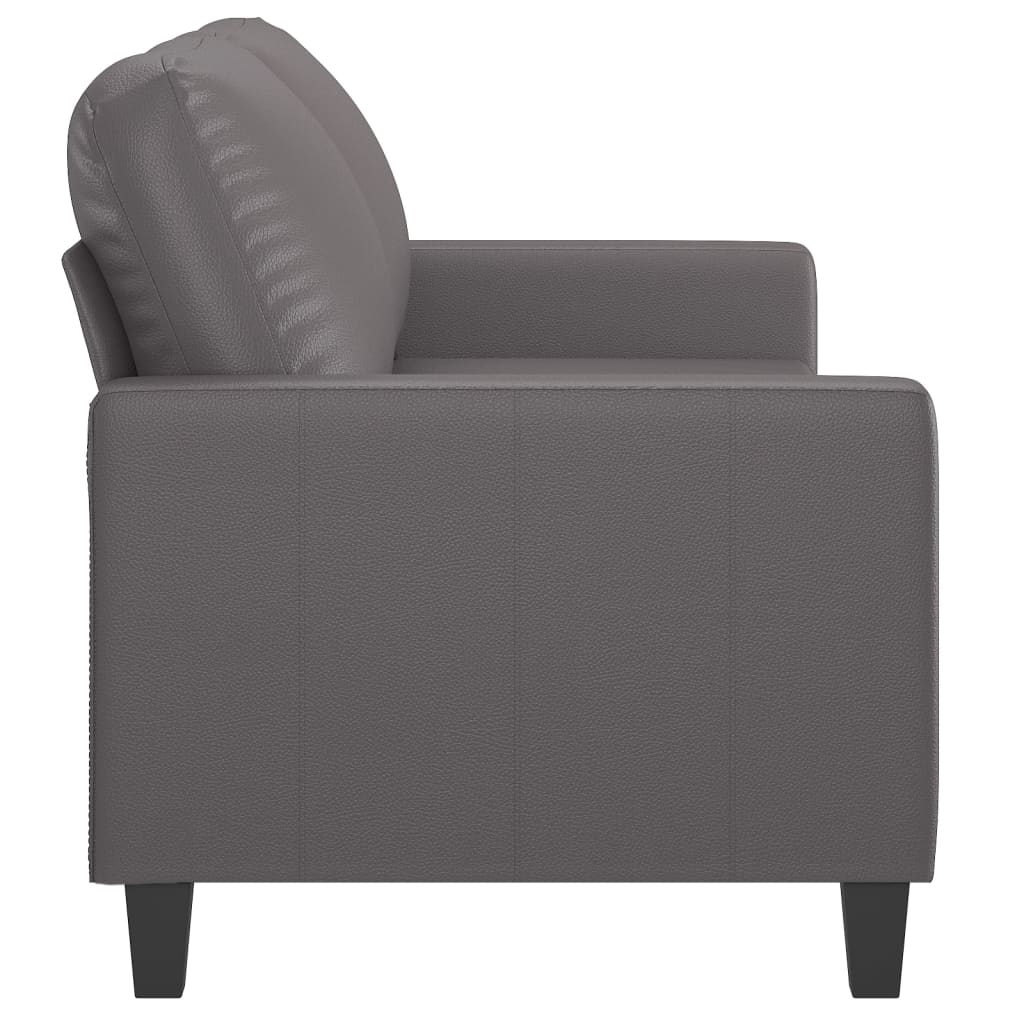 2-personers sofa grå 140 cm kunstlæder