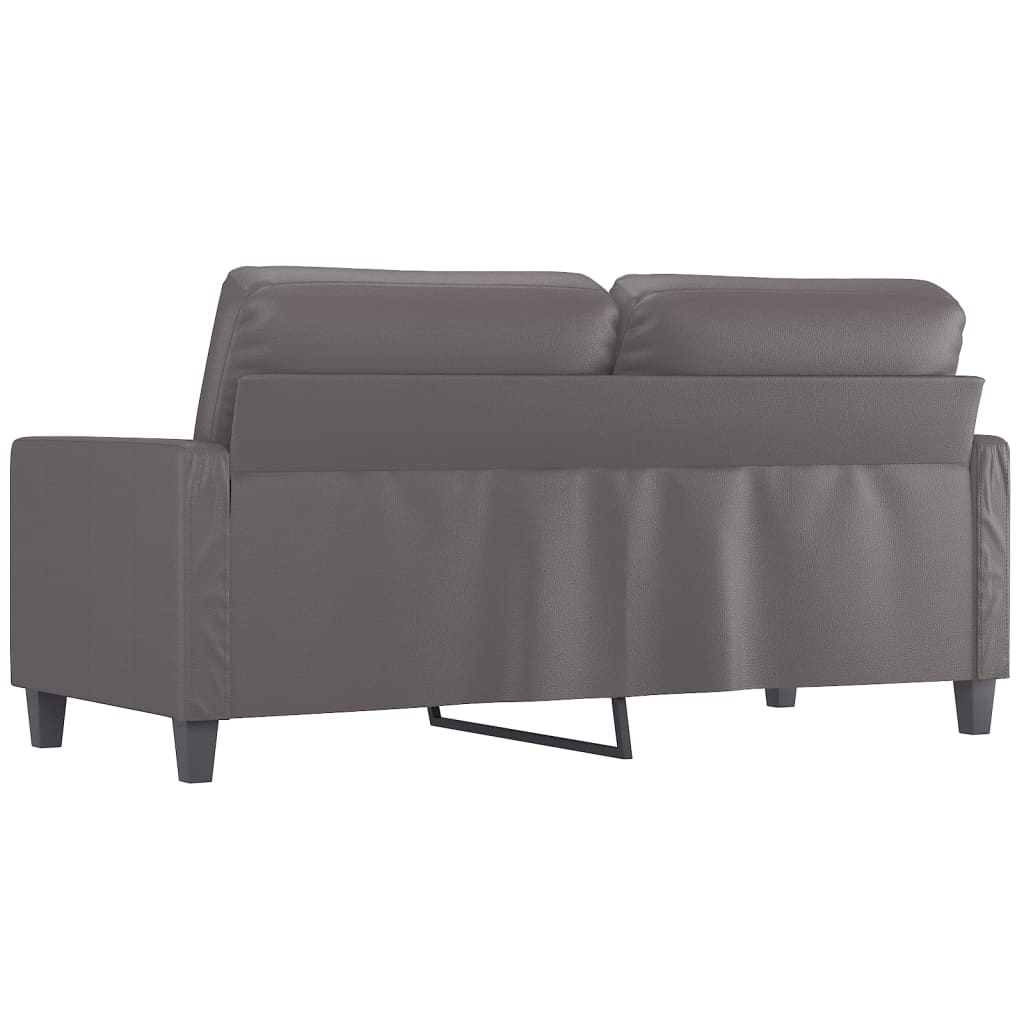 2-personers sofa grå 140 cm kunstlæder