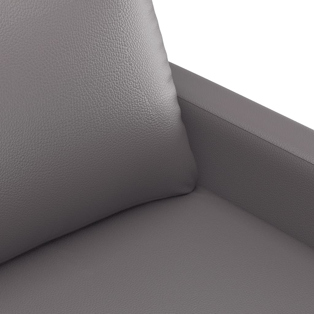2-personers sofa grå 140 cm kunstlæder
