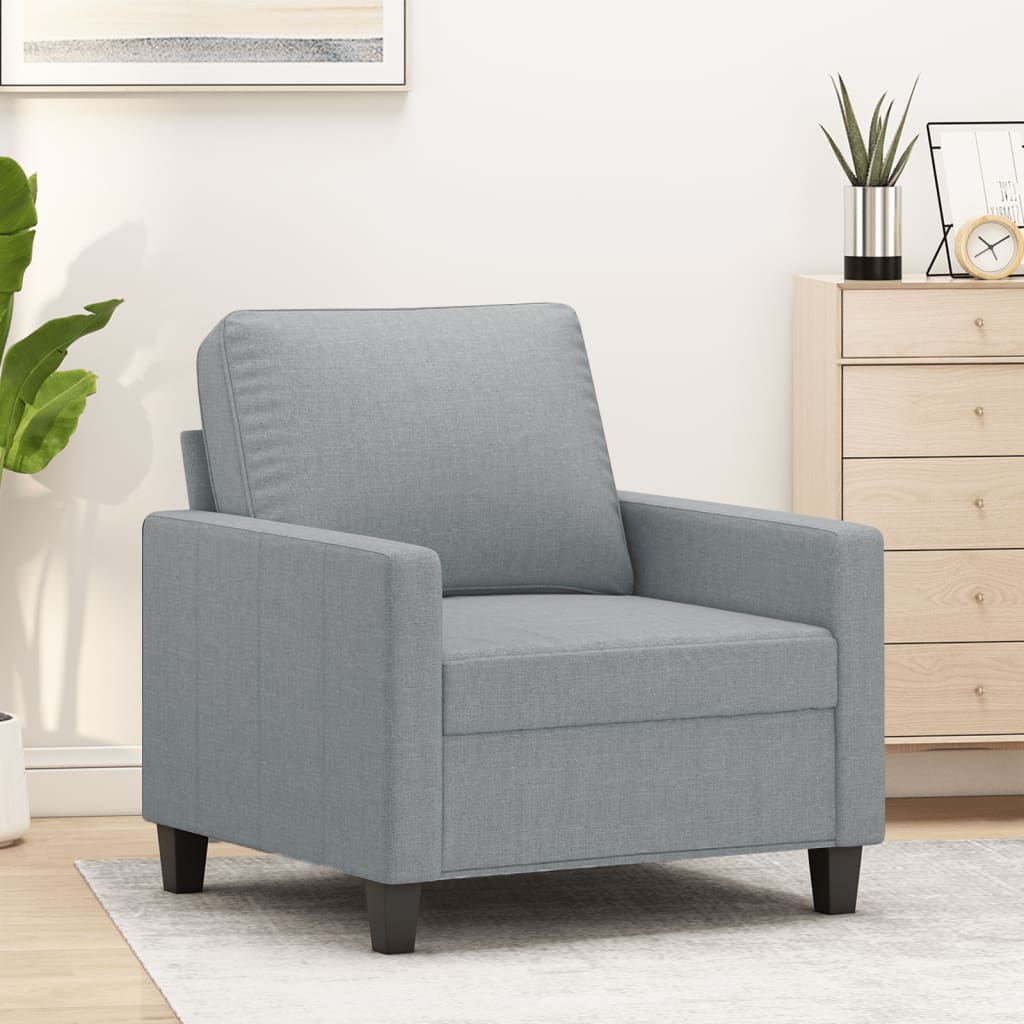 Sofa Lænestol Lysegrå 60 cm Stof