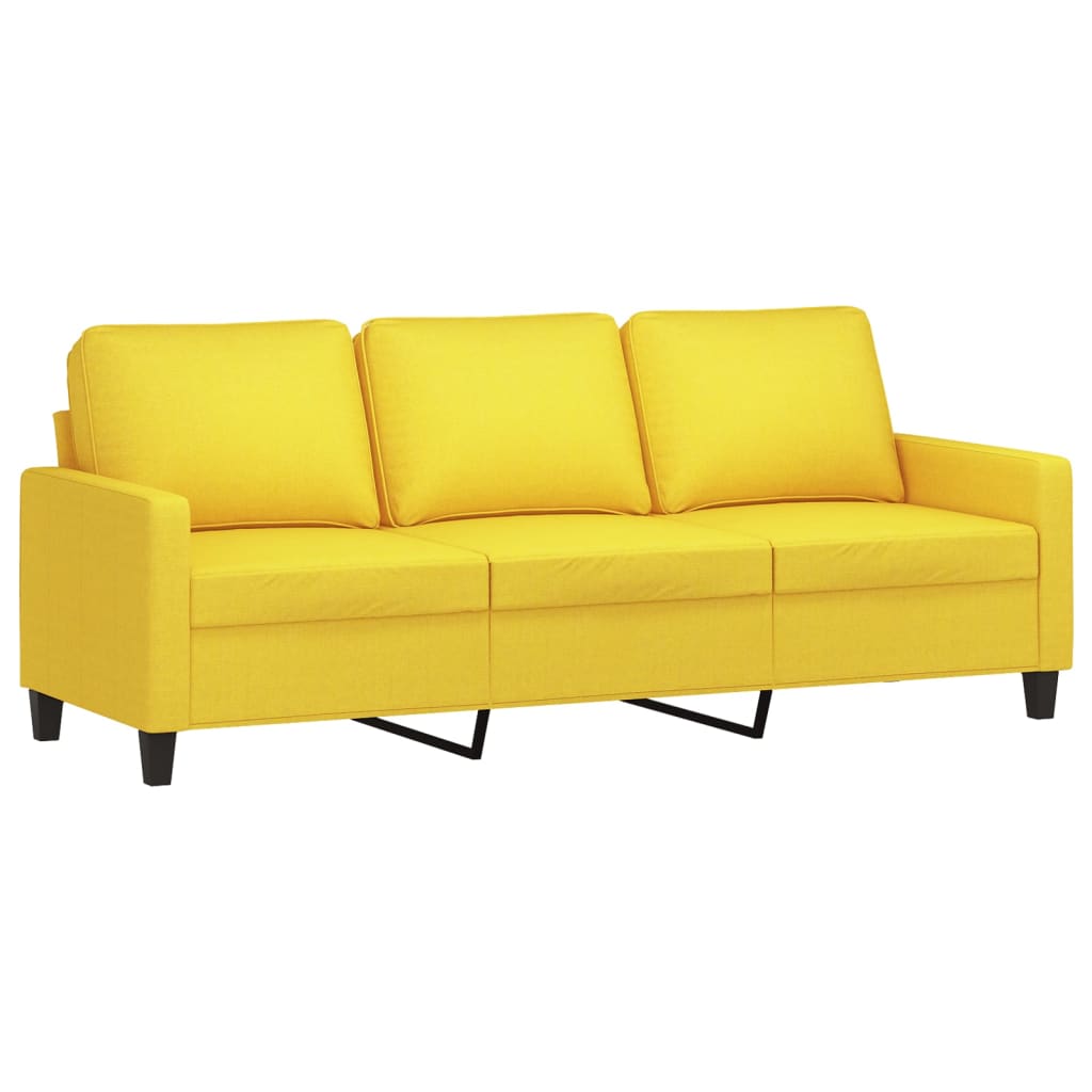 3-personers sofa lys gul 180 cm stof
