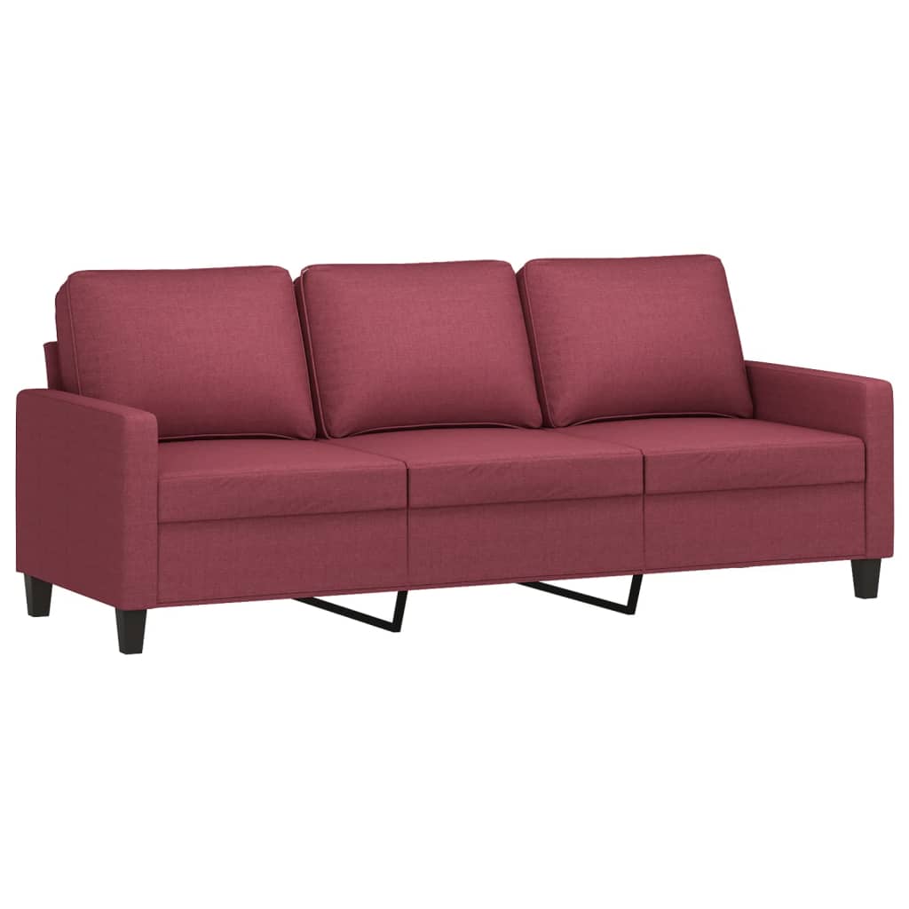 3-personers sofa vinrød 180 cm stof
