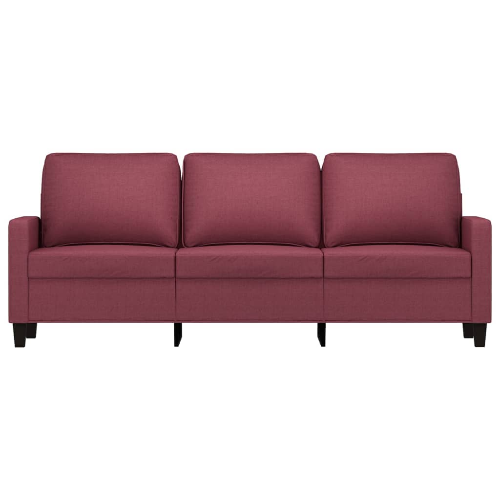 3-personers sofa vinrød 180 cm stof