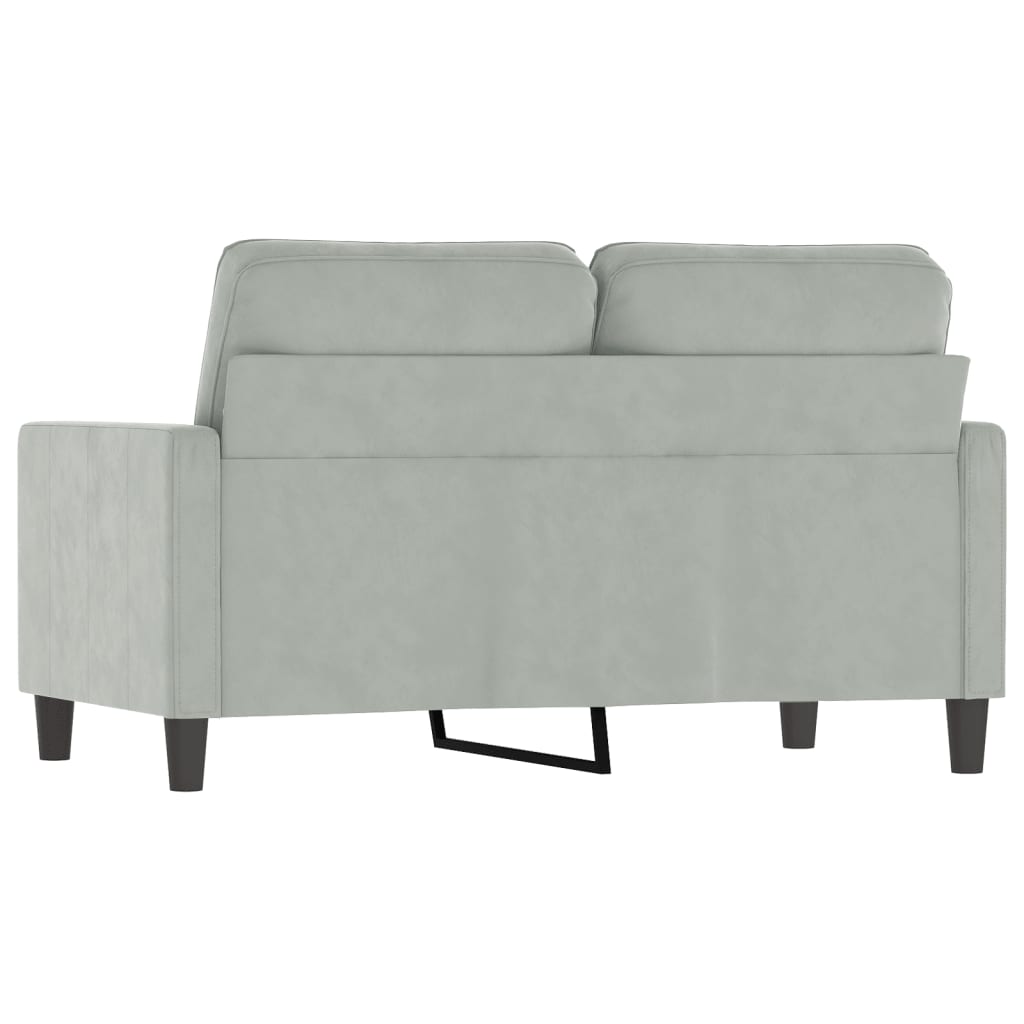 2-personers sofa lysegrå 120 cm fløjl