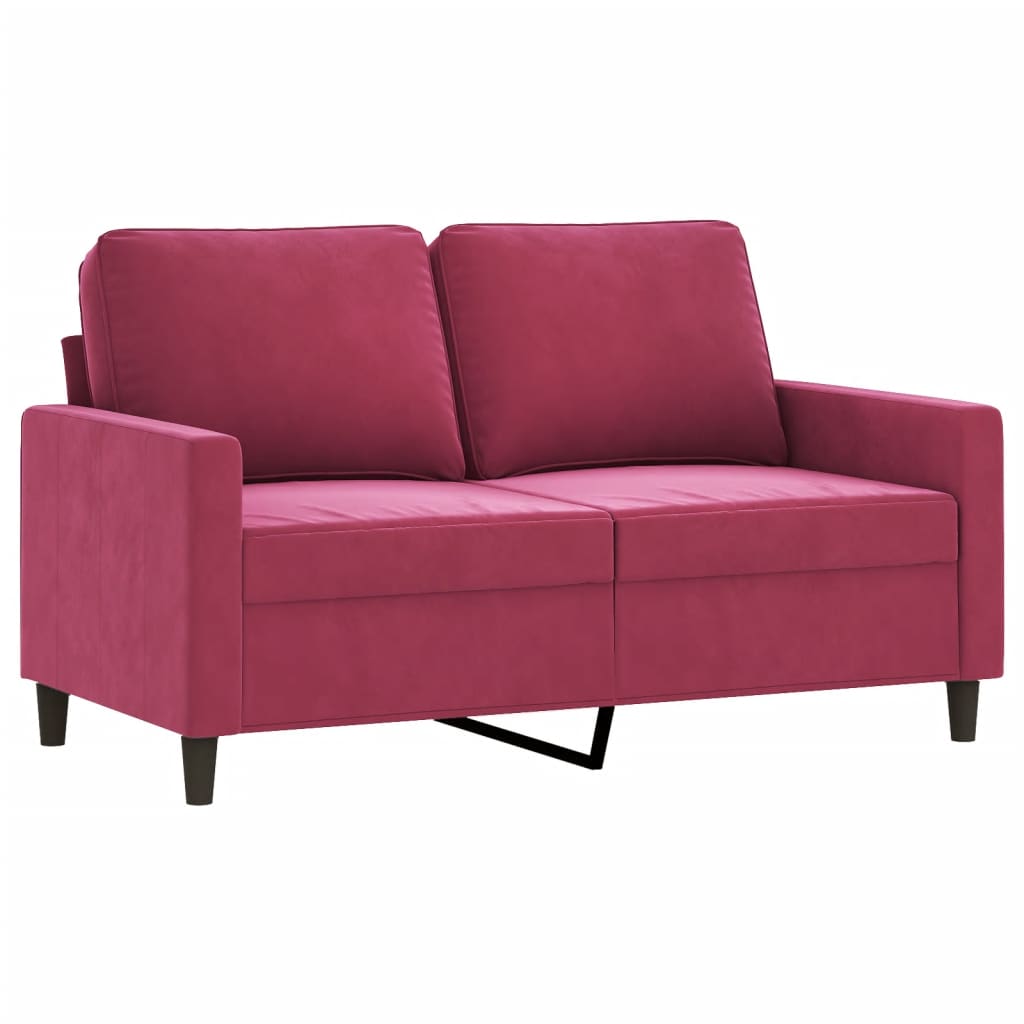 2-personers sofa vinrød 120 cm fløjl