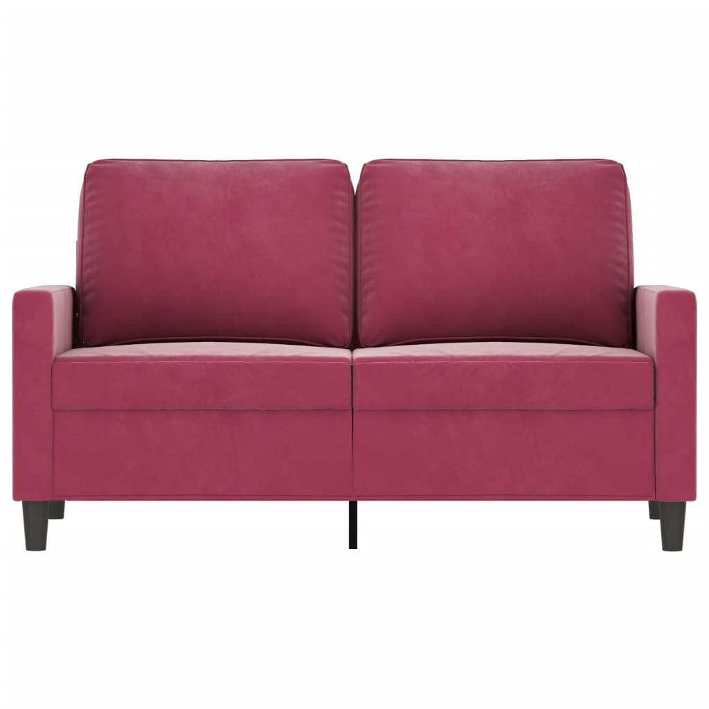 2-personers sofa vinrød 120 cm fløjl