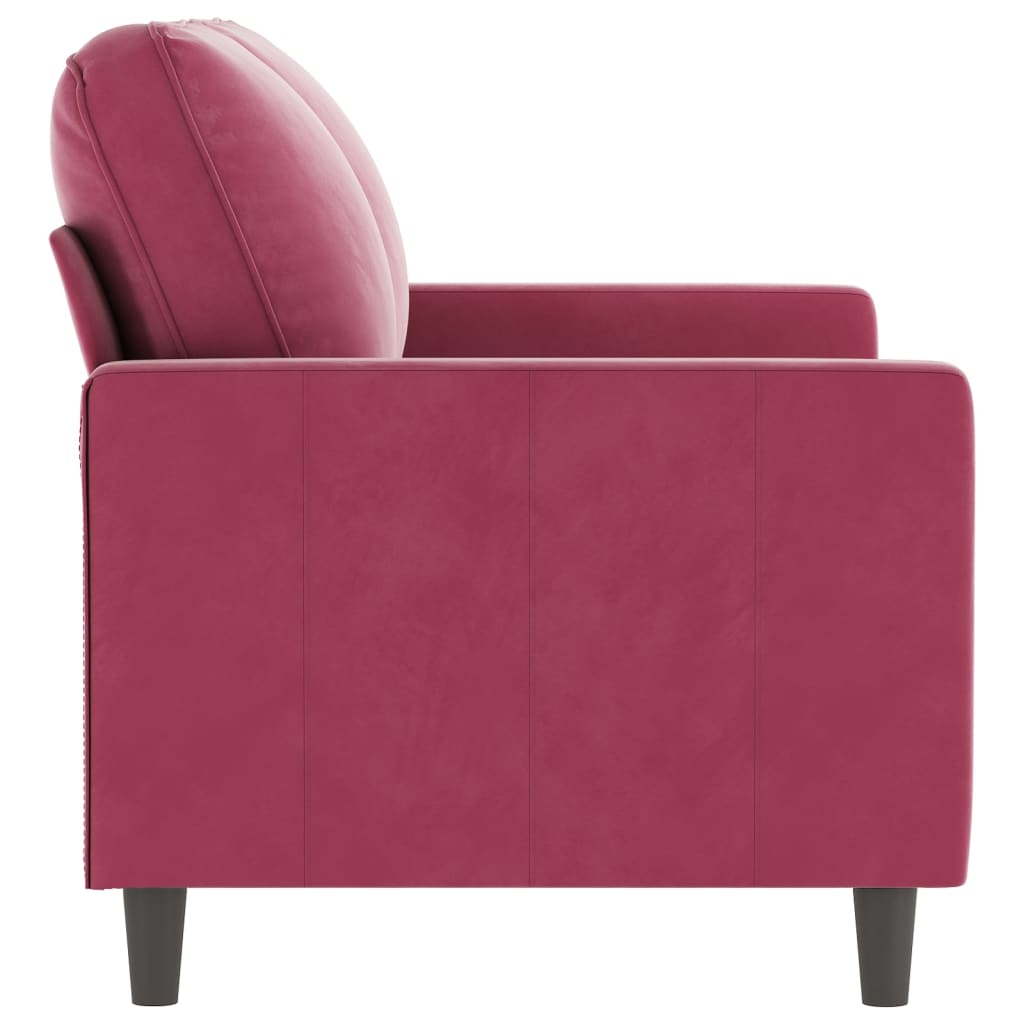 2-personers sofa vinrød 120 cm fløjl