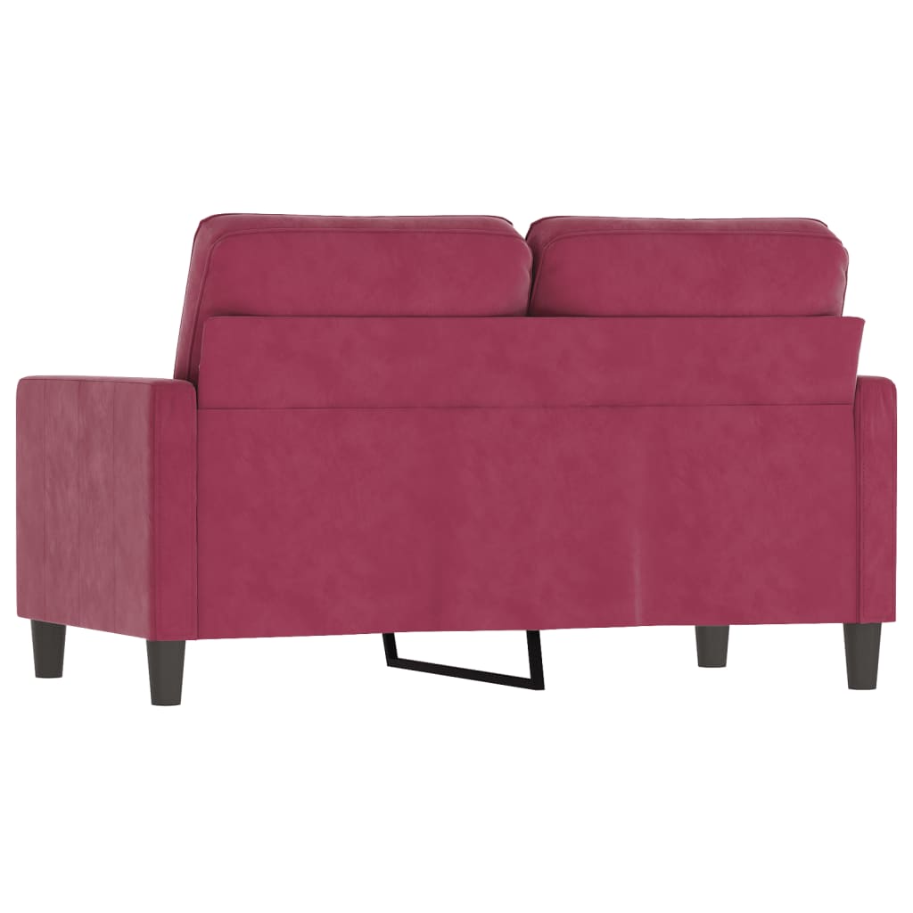 2-personers sofa vinrød 120 cm fløjl