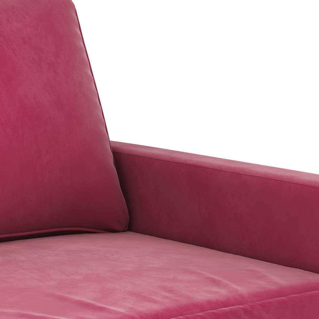 2-personers sofa vinrød 120 cm fløjl