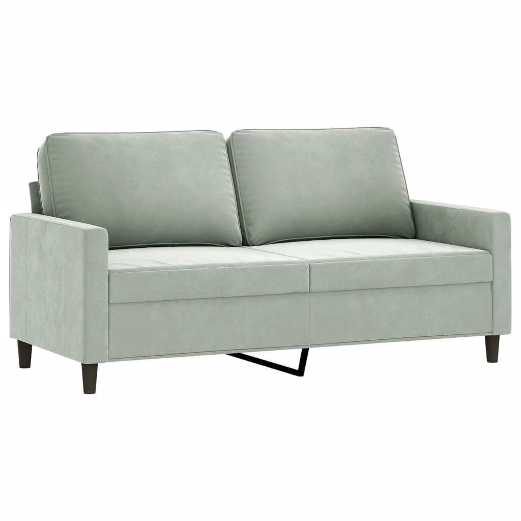 2-personers sofa lysegrå 140 cm fløjl