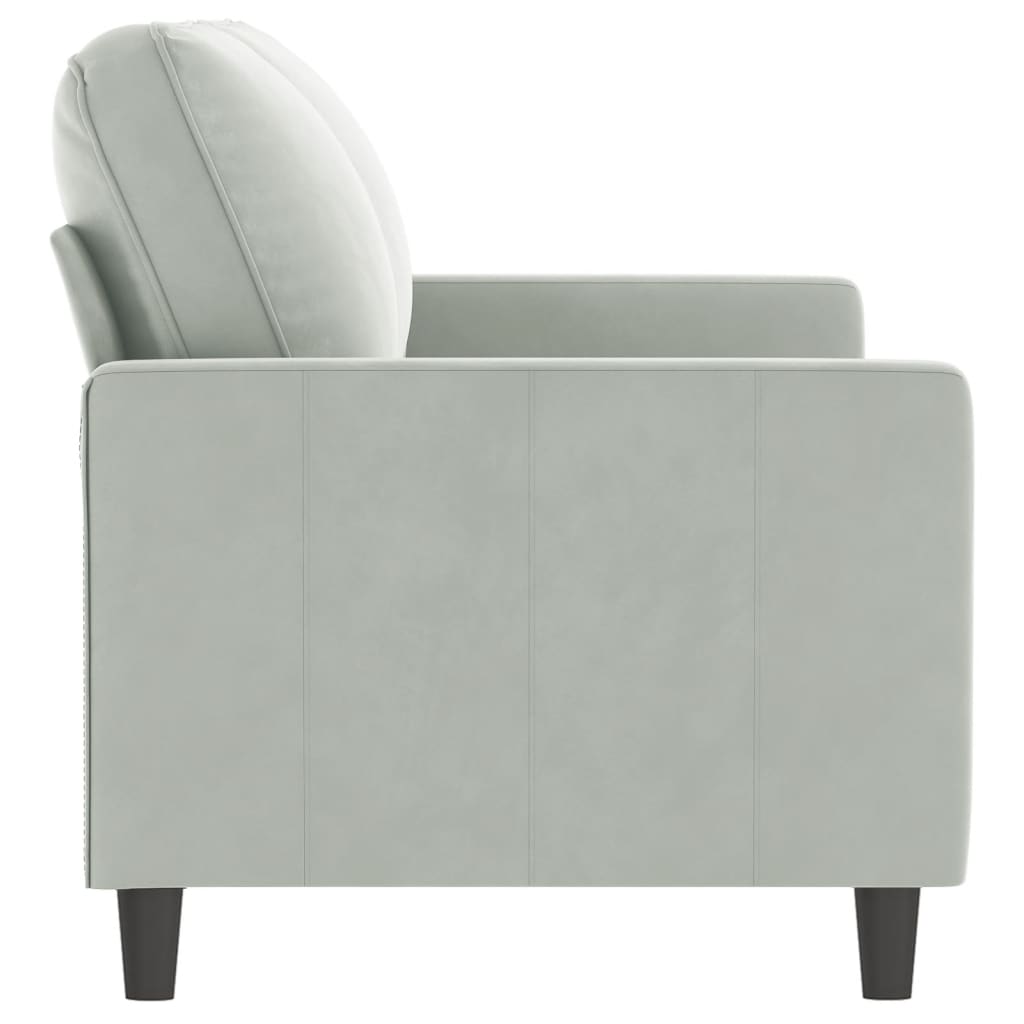 2-personers sofa lysegrå 140 cm fløjl