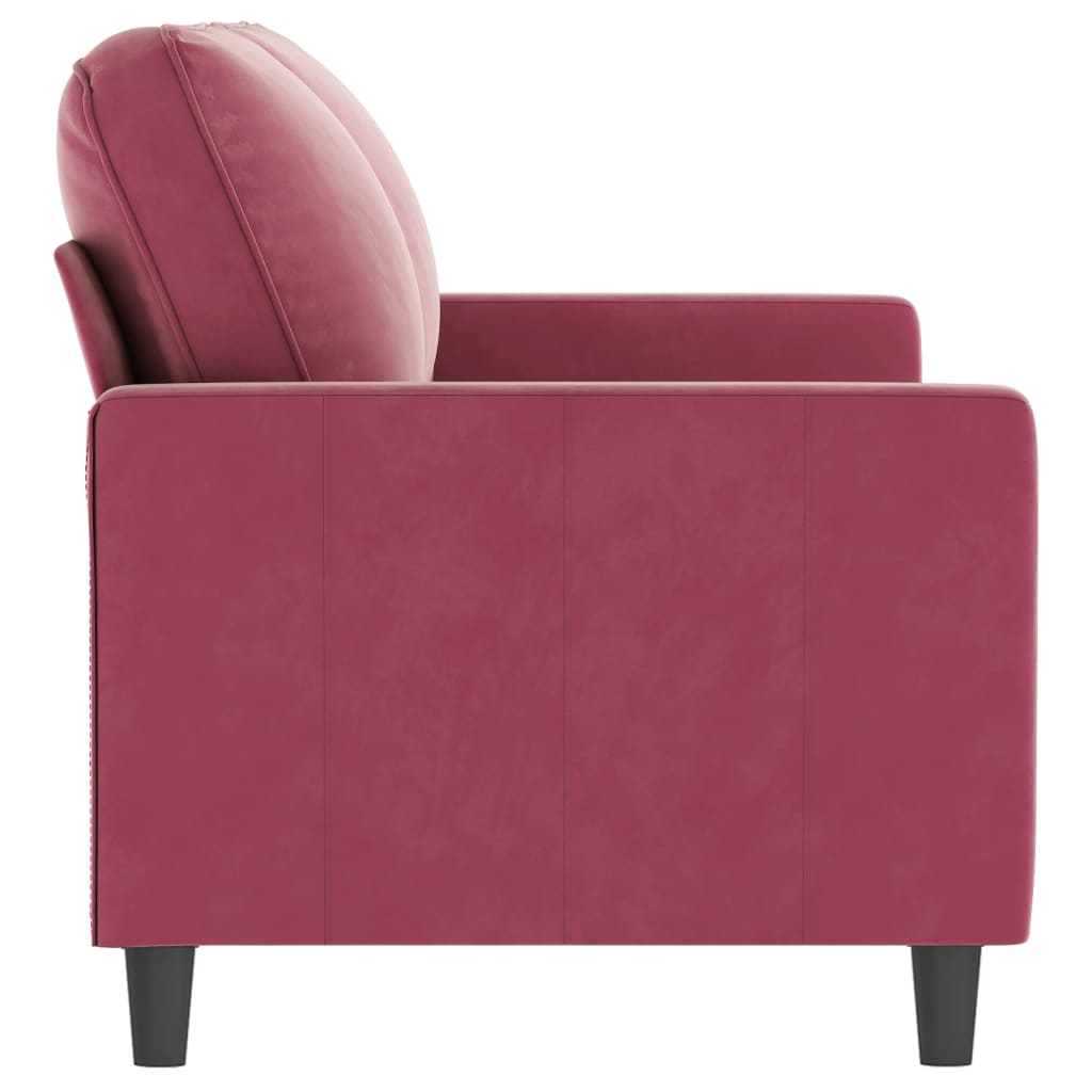 2-personers sofa vinrød 140 cm fløjl