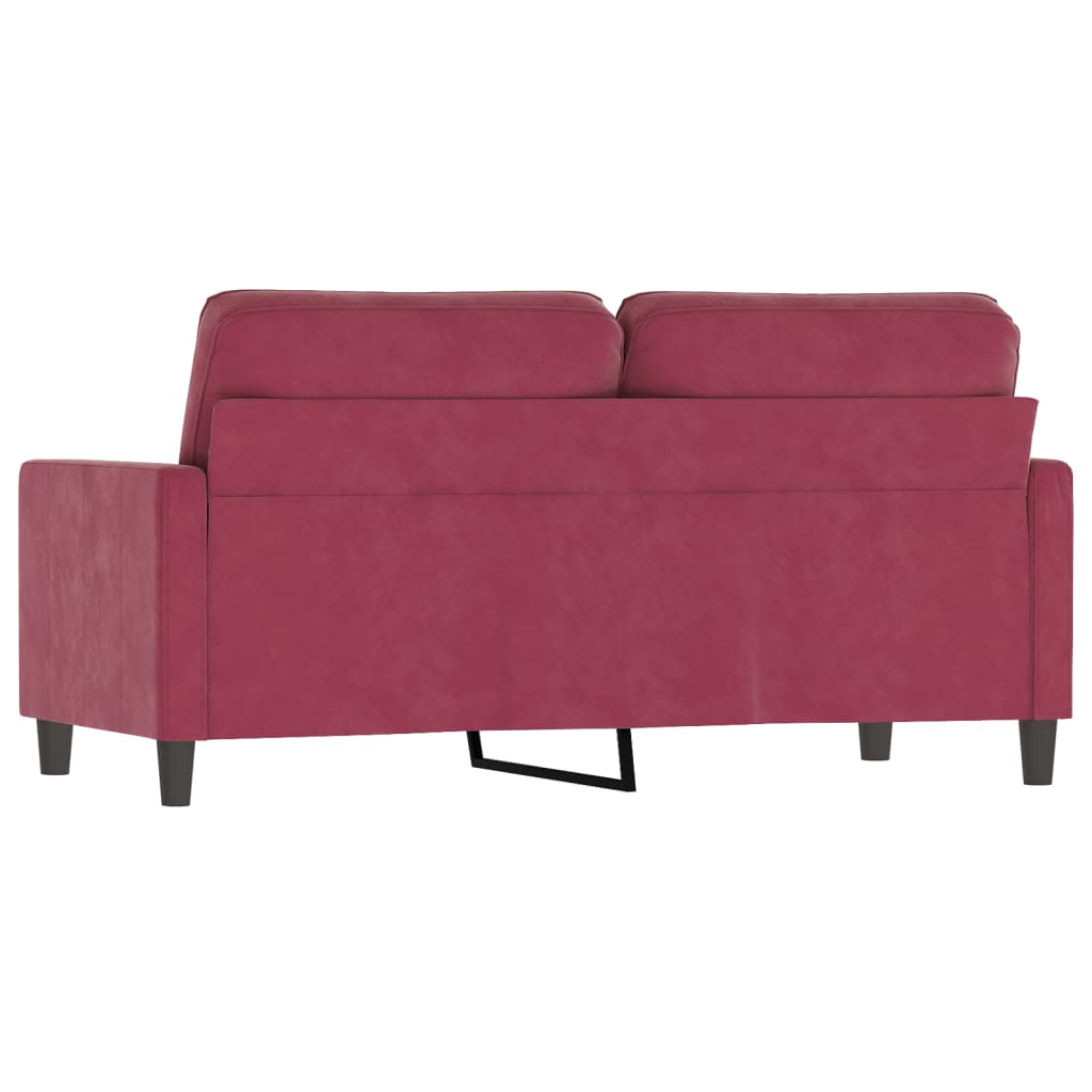 2-personers sofa vinrød 140 cm fløjl