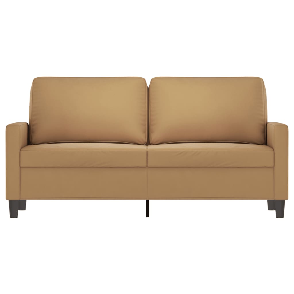 2-personers sofa brun 140 cm fløjl