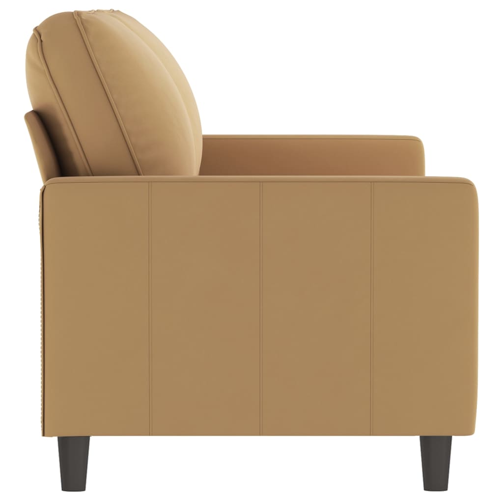 2-personers sofa brun 140 cm fløjl