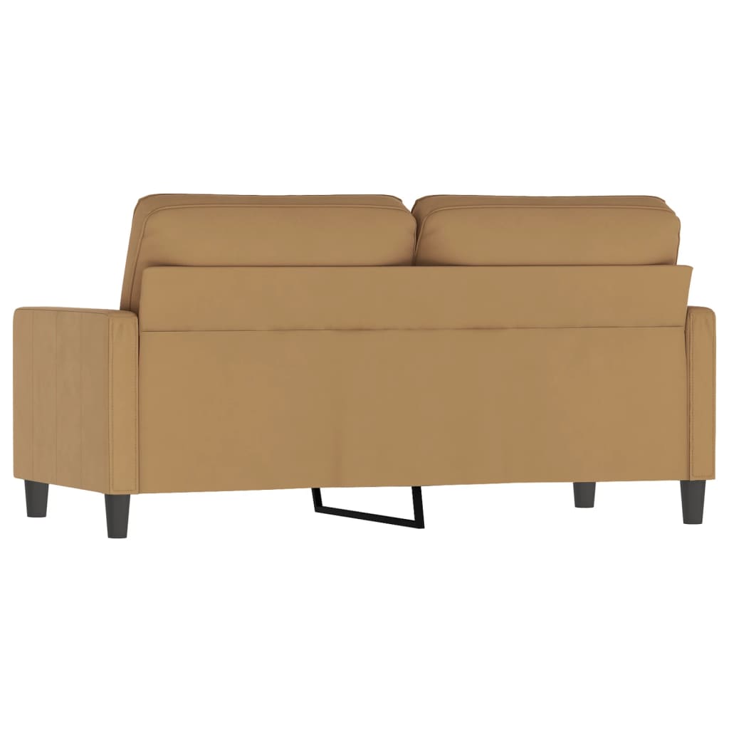 2-personers sofa brun 140 cm fløjl