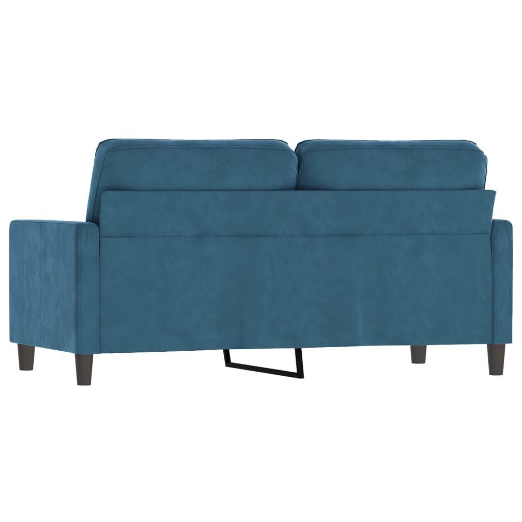 2-personers sofa blå 140 cm fløjl