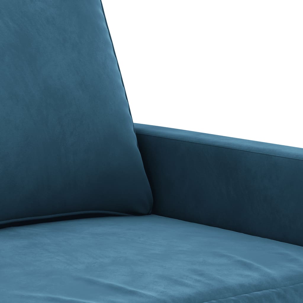 2-personers sofa blå 140 cm fløjl