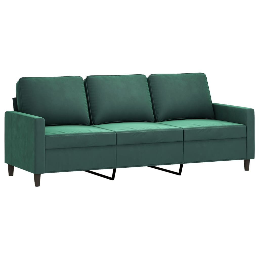 3-personers sofa mørkegrøn 180 cm fløjl