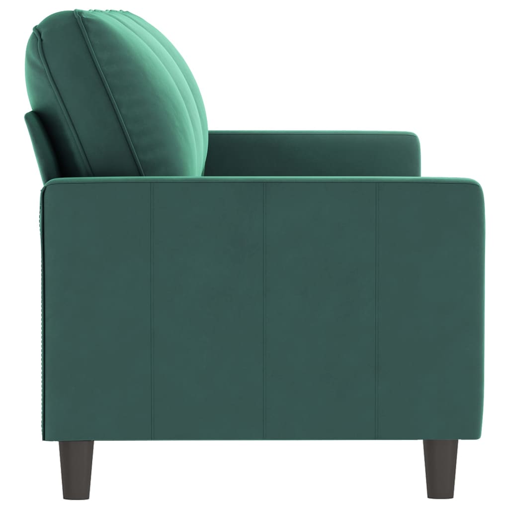 3-personers sofa mørkegrøn 180 cm fløjl