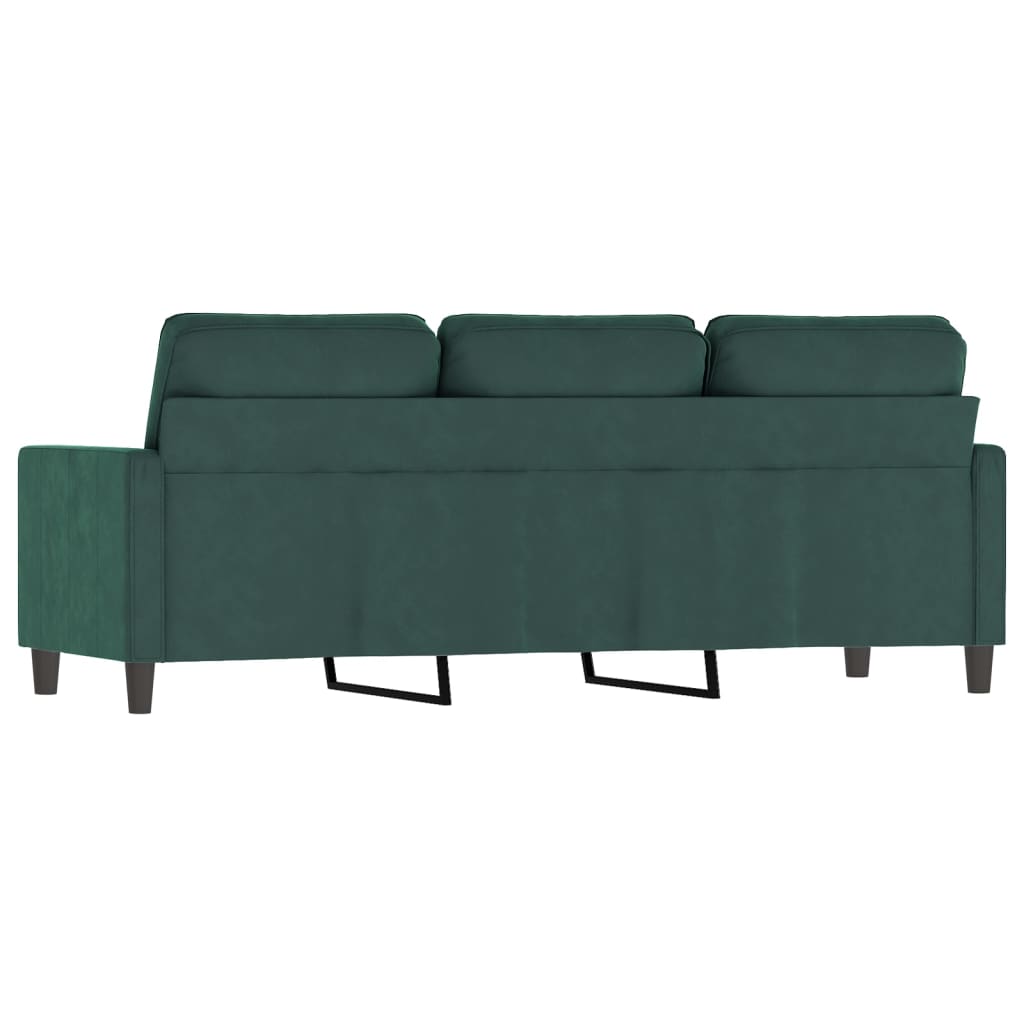 3-personers sofa mørkegrøn 180 cm fløjl