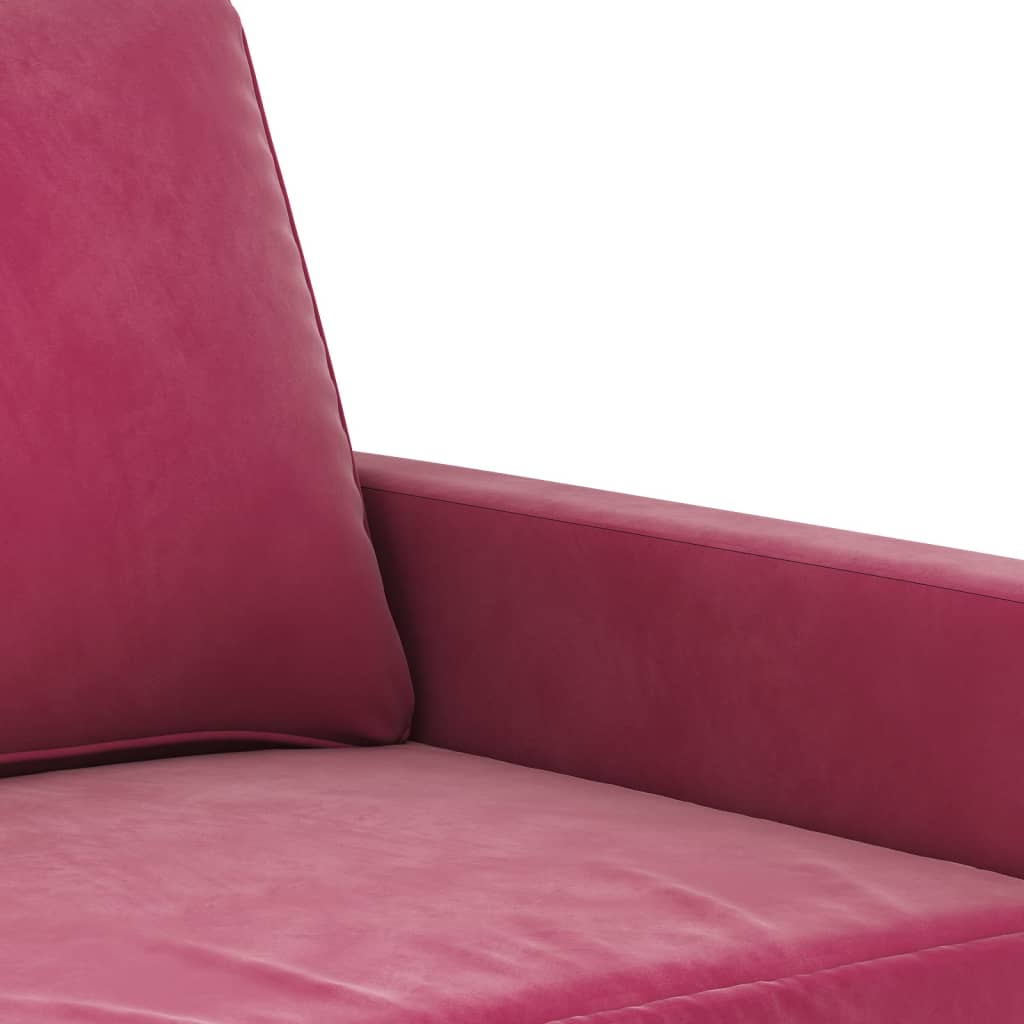 3-personers sofa vinrød 180 cm fløjl