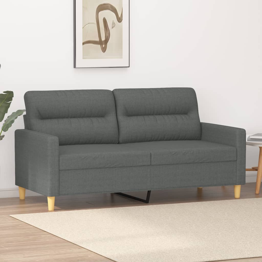 2-personers sofa mørkegrå 140 cm stof