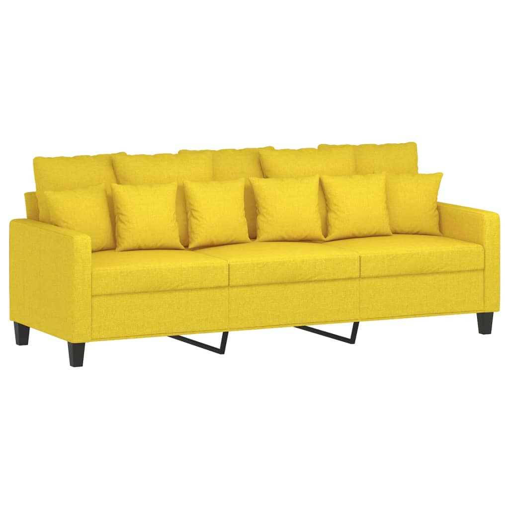 3-personers sofa lys gul 180 cm stof